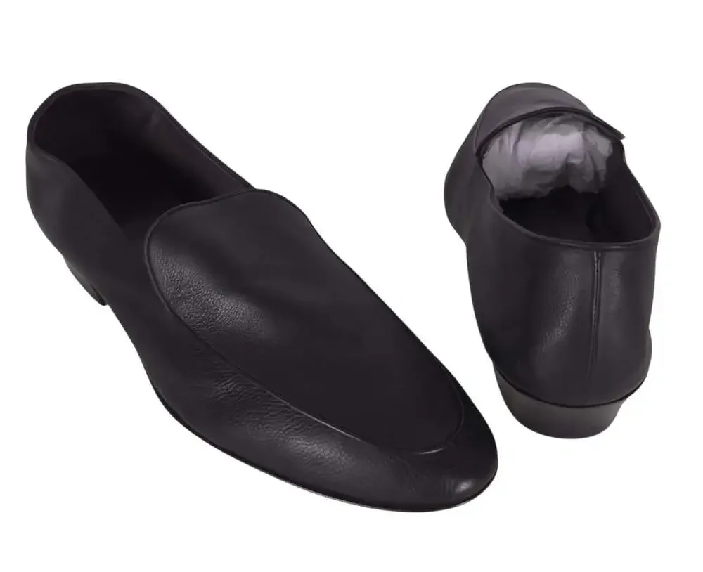 The Row Awar 25 Loafers US 11 EU 44 Mens Black Silky Grain Calfskin $1390